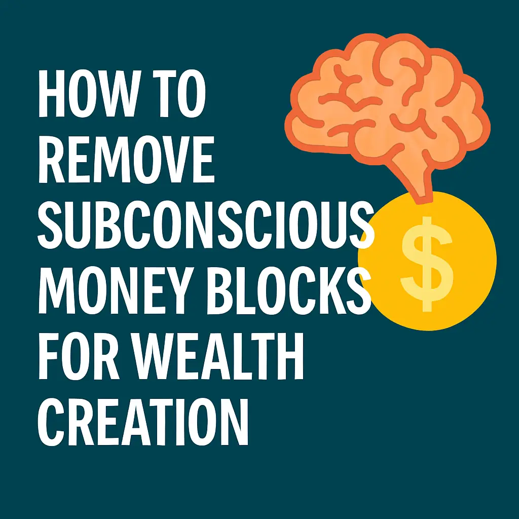 Illustration of removing subconscious money blocks to unlock wealth creation and financial growth