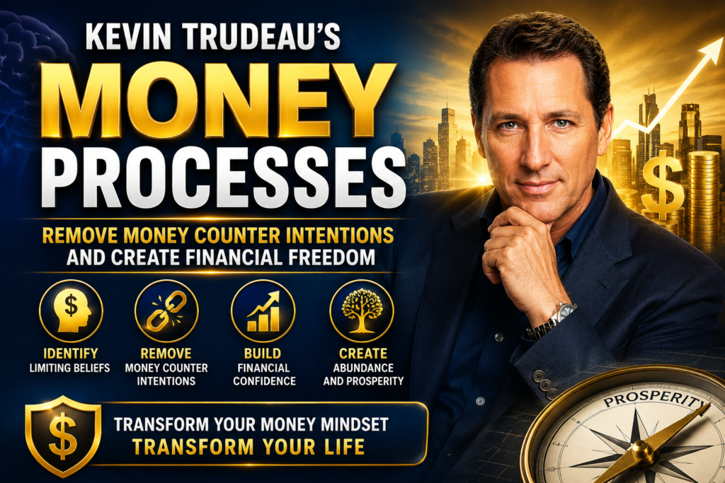Money Processes feature image showing financial transformation, money mindset growth, prosperity, abundance, wealth building, and Kevin Trudeau's concept of removing money counter intentions to create greater financial confidence.