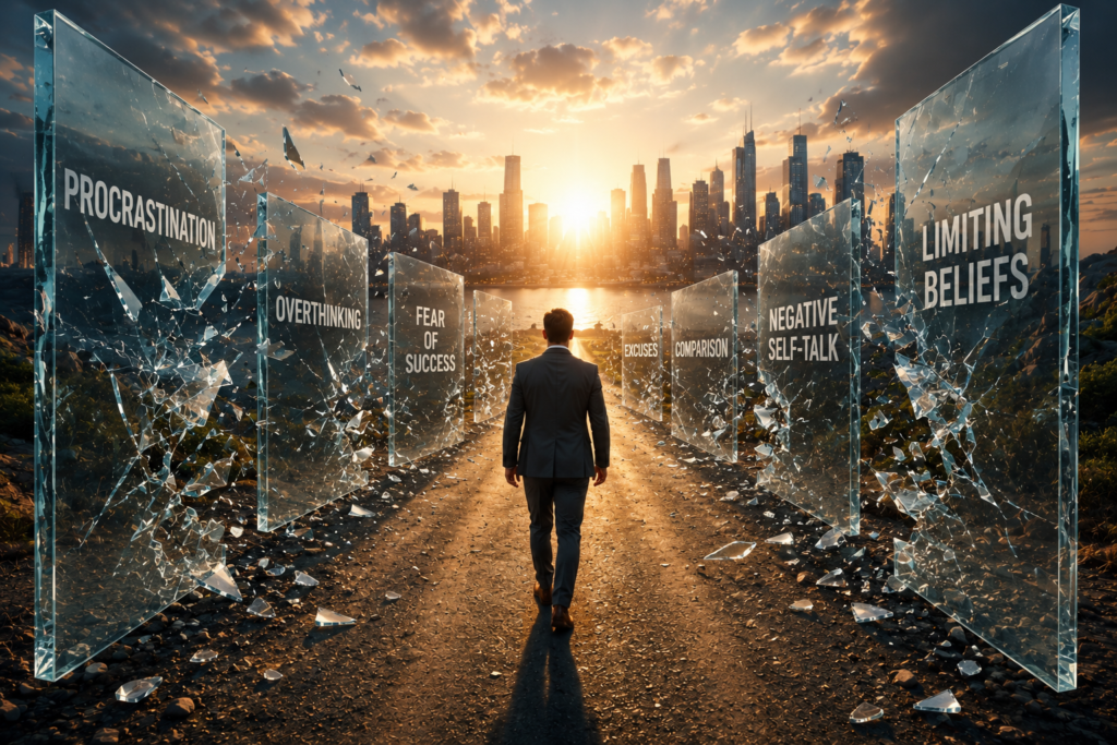 self-sabotage behaviours creating obstacles on the path to success and personal growth