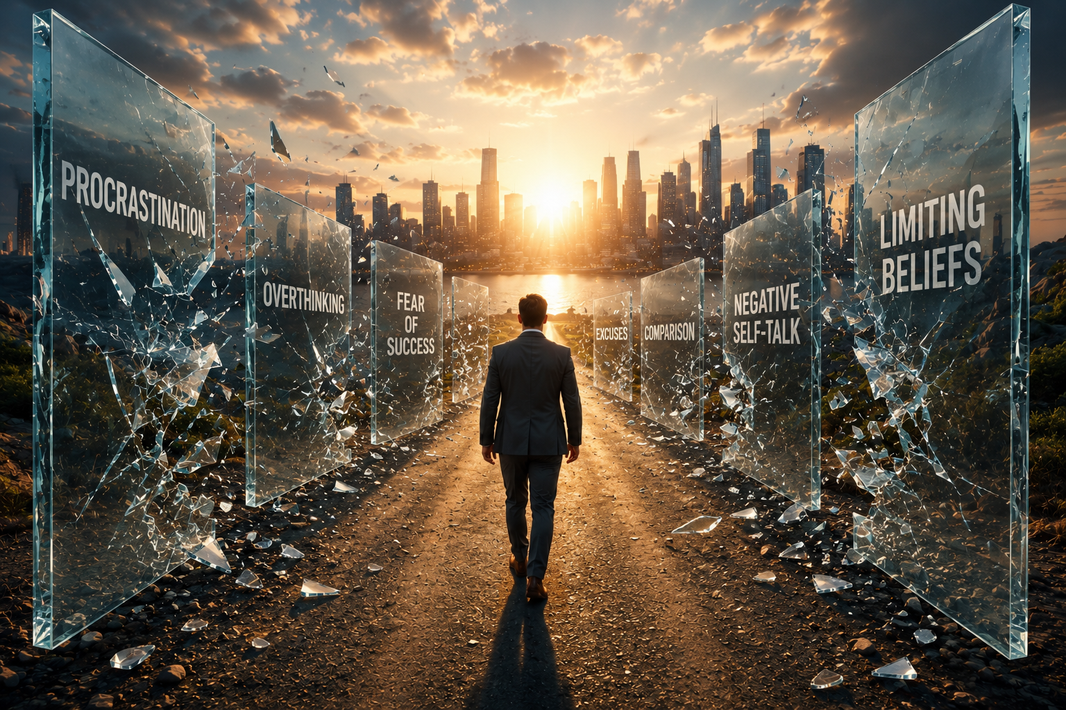 self-sabotage behaviours creating obstacles on the path to success and personal growth