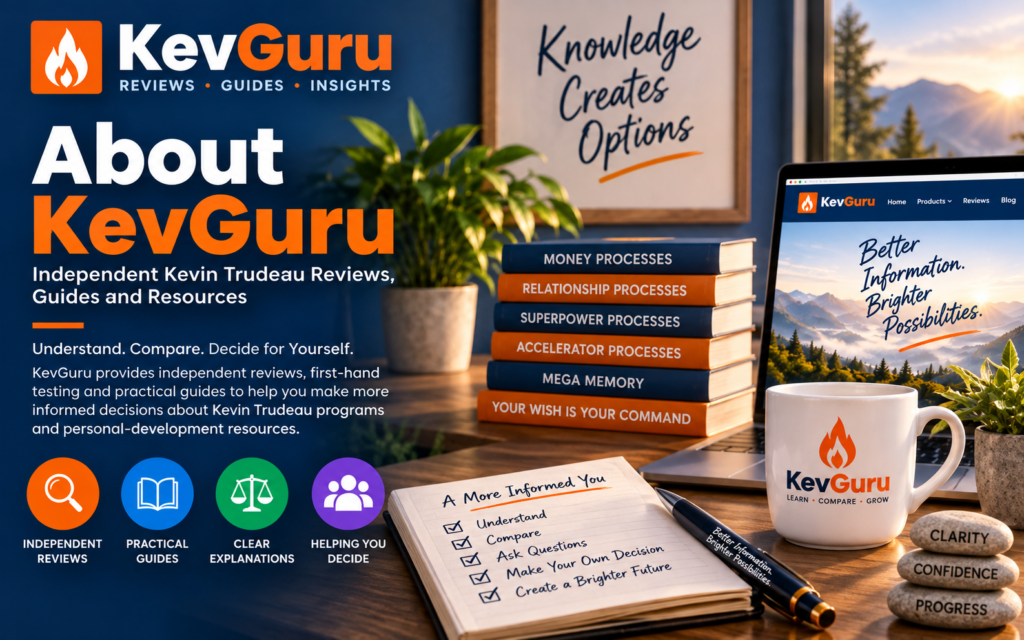 About KevGuru independent Kevin Trudeau reviews guides and personal development resources